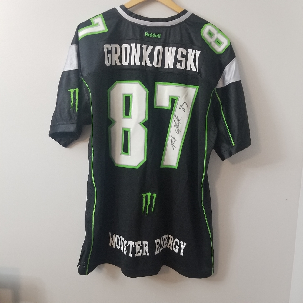 Autographed Rob Gronkowski 87 Jersey Rare Monster Energy New England Patriots XL - Picture 1 of 16
